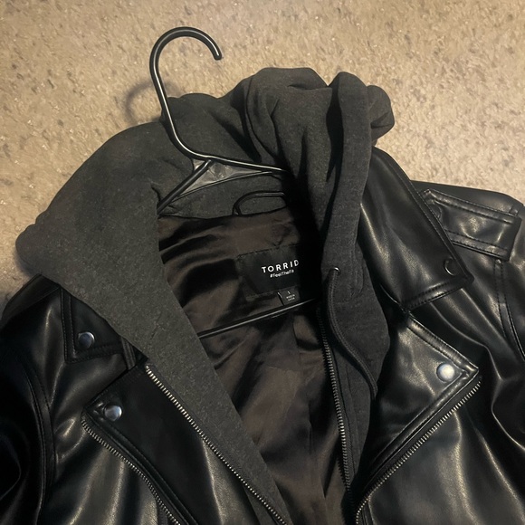 Torrid Black Leather Bomber Jacket - Picture 6 of 8